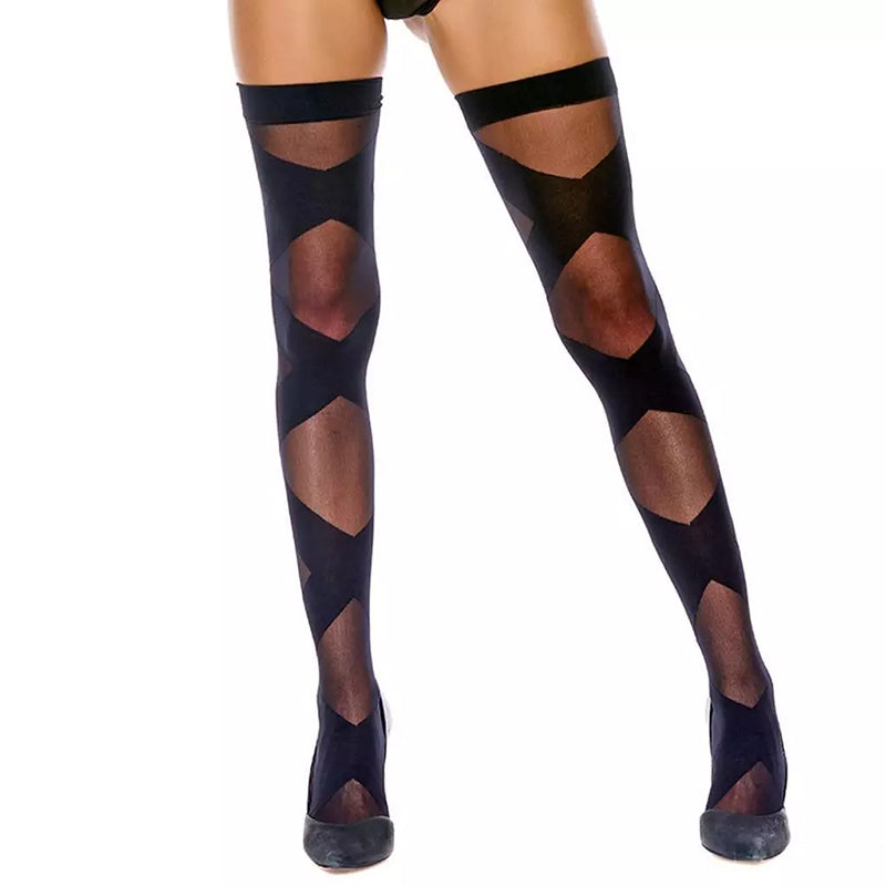 Elegant Moments Bandage Criss Cross Thigh Highs LEGGSBEAUTIFUL