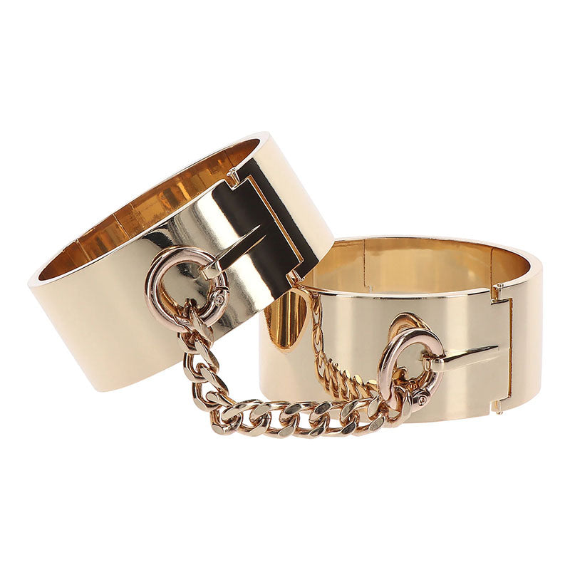 TABOOM Thick Rose Gold Slave Wrist Cuffs