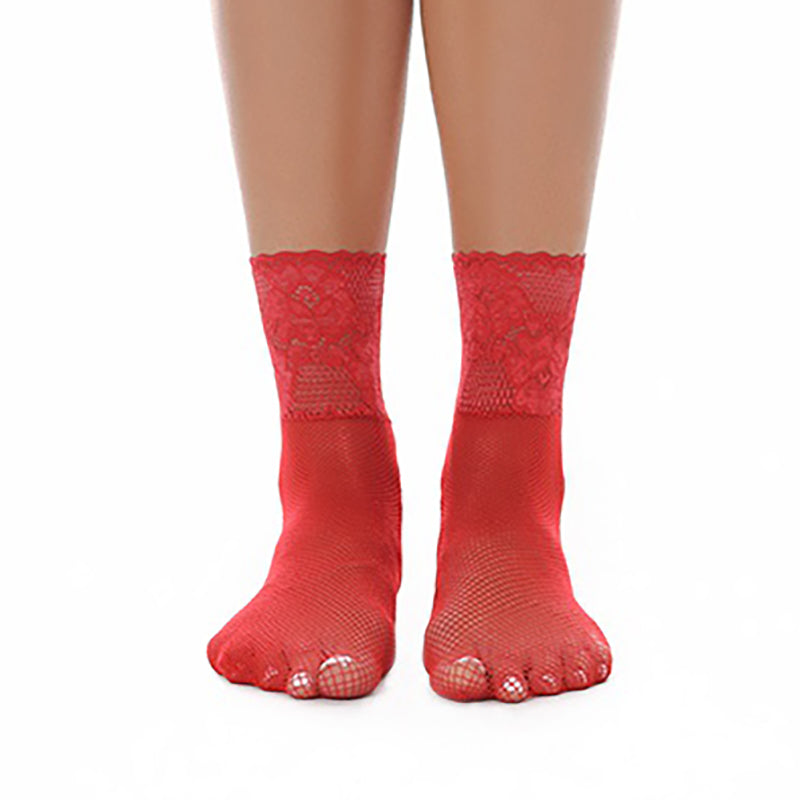 Lace Top Fishnet Ankle Socks