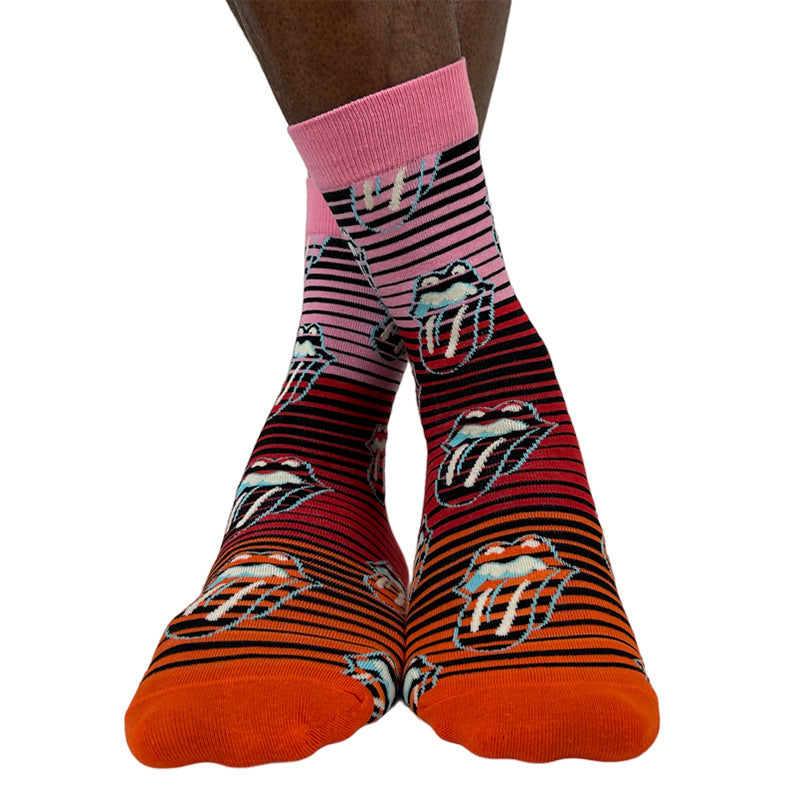 Moxi Combed Cotton Lips And Tongue Crew Socks