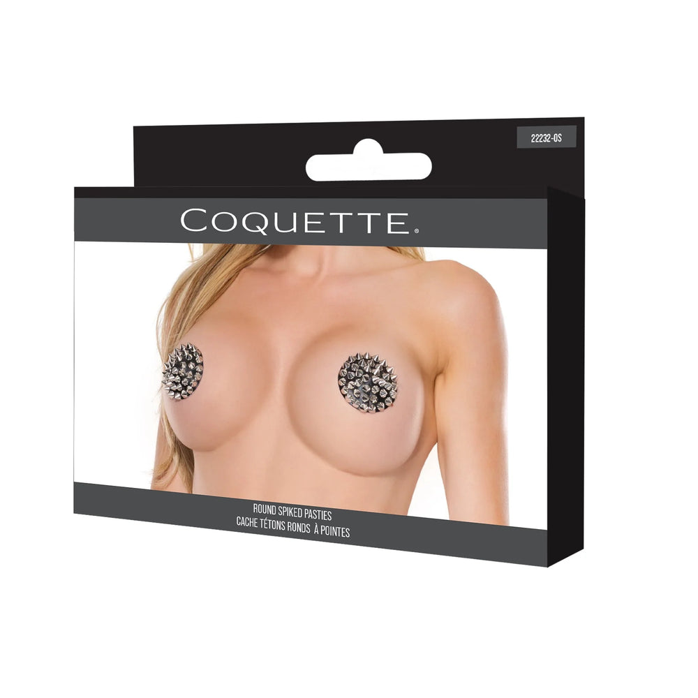 
                      
                        Coquette Faux Leather Round Spiked Nipple Pasties
                      
                    