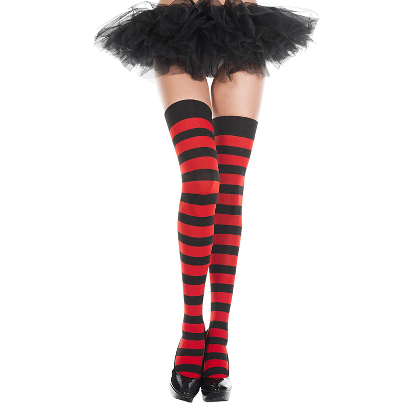 
                      
                        Music Legs Wide Coloured Stripe Thigh Highs
                      
                    