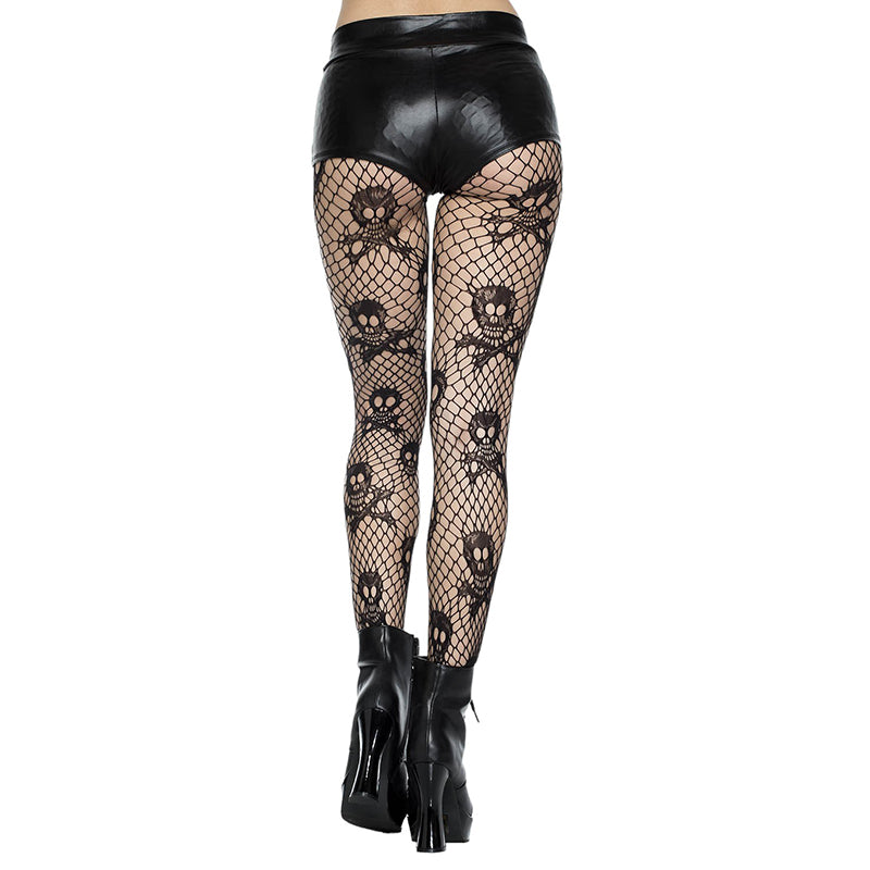 Music Legs Diamond Net Skull & Crossbones Tights