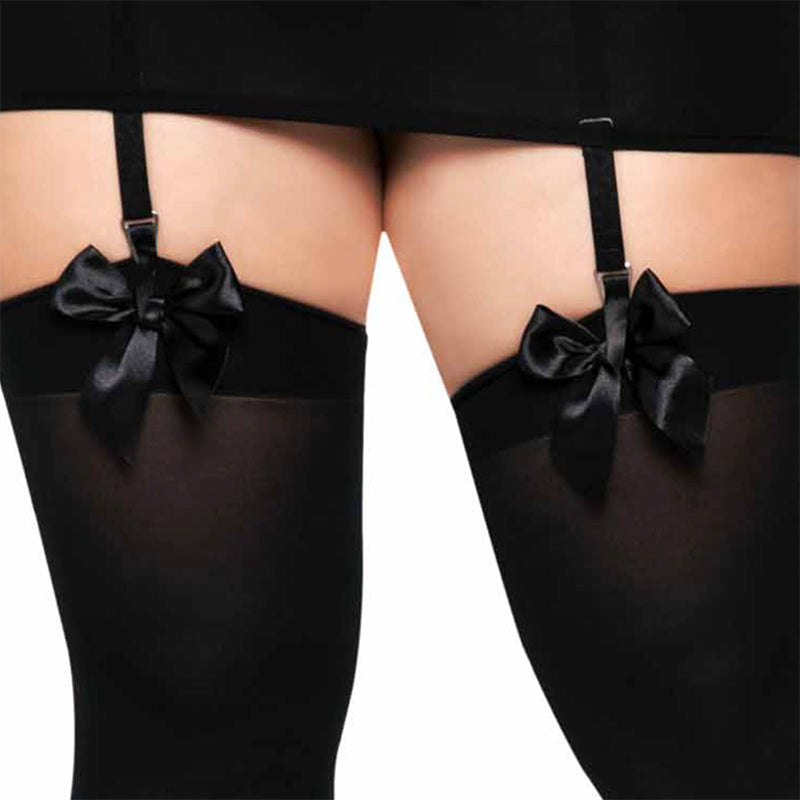 
                      
                        Leg Avenue Plus Size Opaque Thigh Highs W/Satin Bow
                      
                    