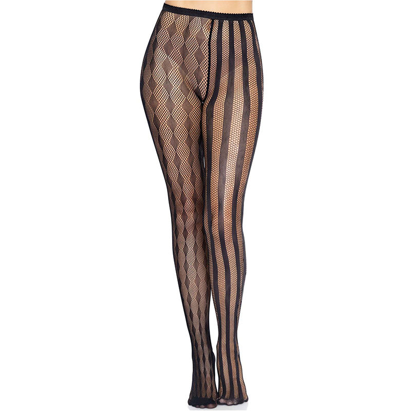 Leg Avenue Harlequin Diamond & Stripe Net Tights