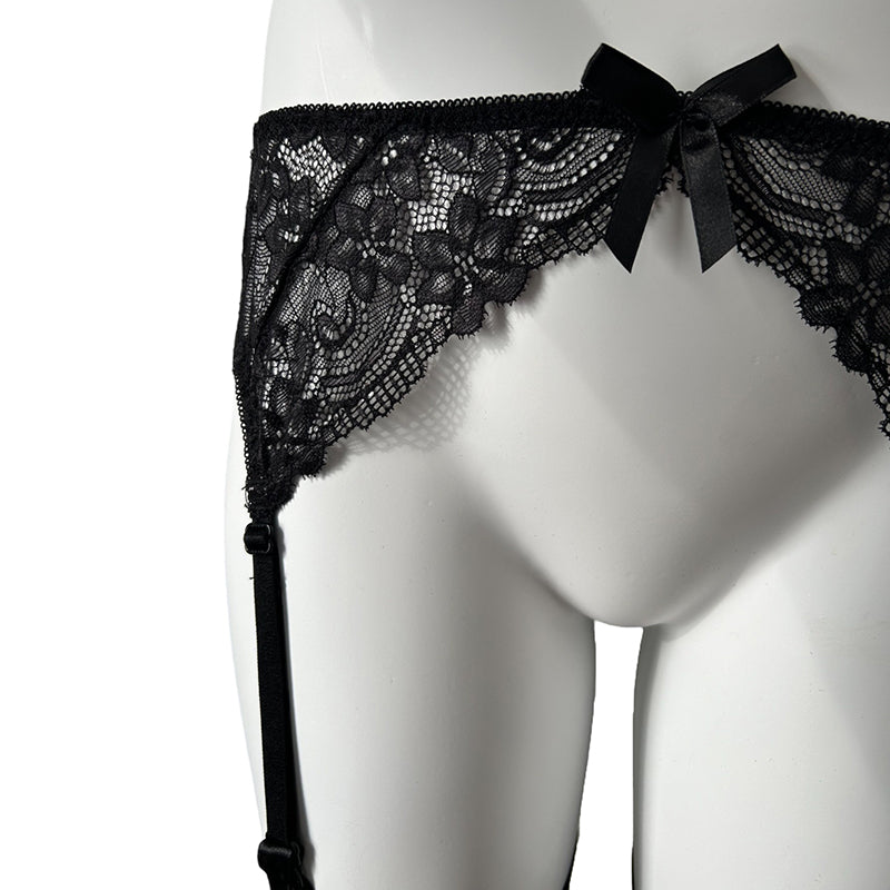 Mandy Mystery Lace Suspender Belt & Stocking Set