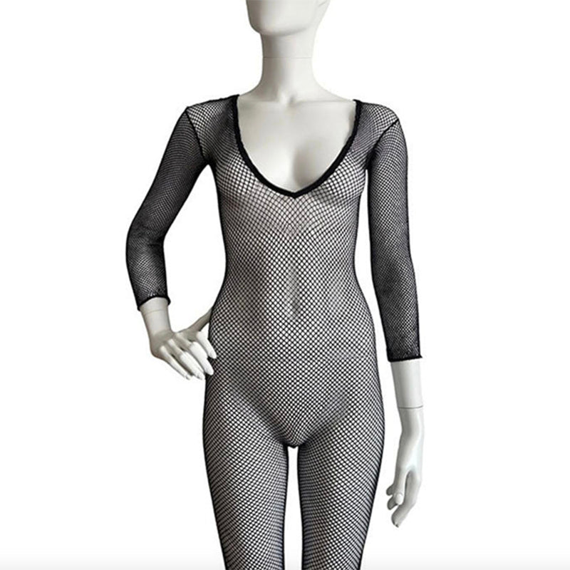 
                      
                        Elegant Moments Sleeved Crotchless Fishnet Bodystocking
                      
                    