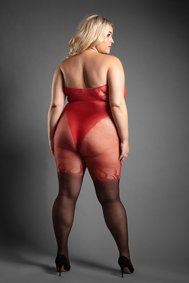 Fantasy Lingerie Eternal Flame Plus Size Crotchless Ombré Bodystocking