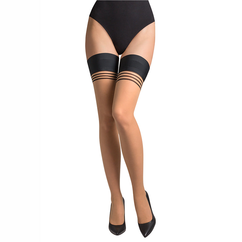 Gabriella Gala Sheer Stripe Top Hold Ups