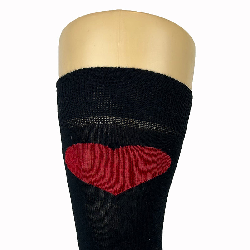 Cotton Blend OTK Socks With Heart