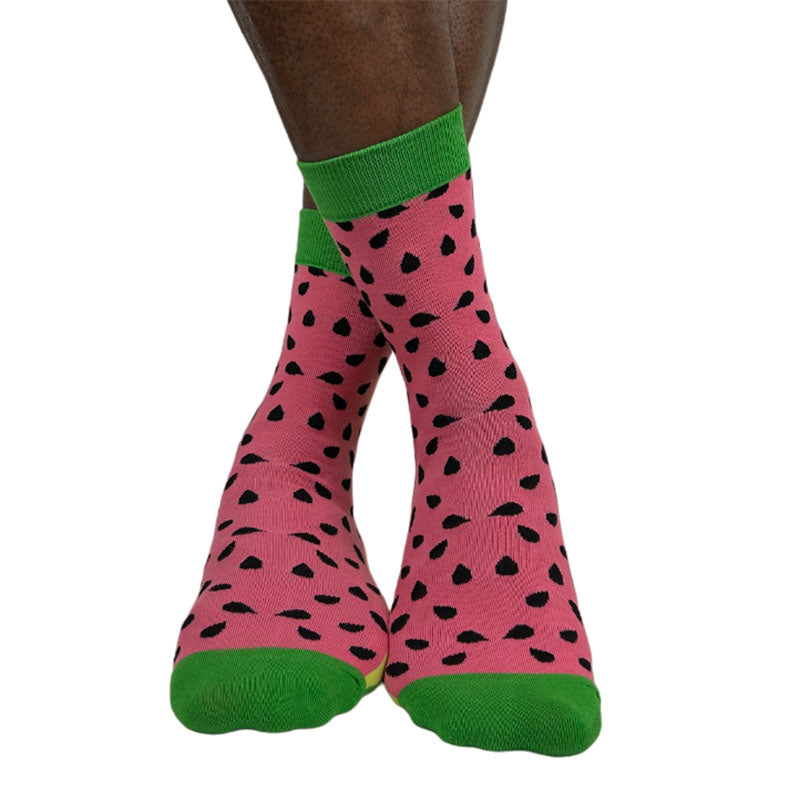 Men's Cotton Blend Watermelon Crew Socks