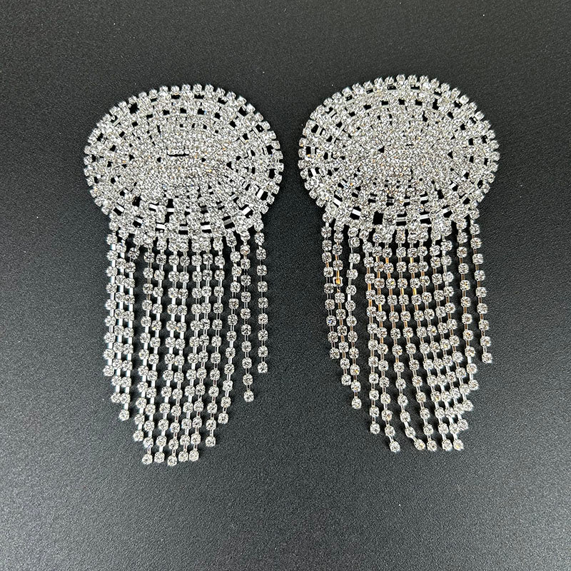 
                      
                        Round Diamante Nipple Covers With Dangling Fringe
                      
                    