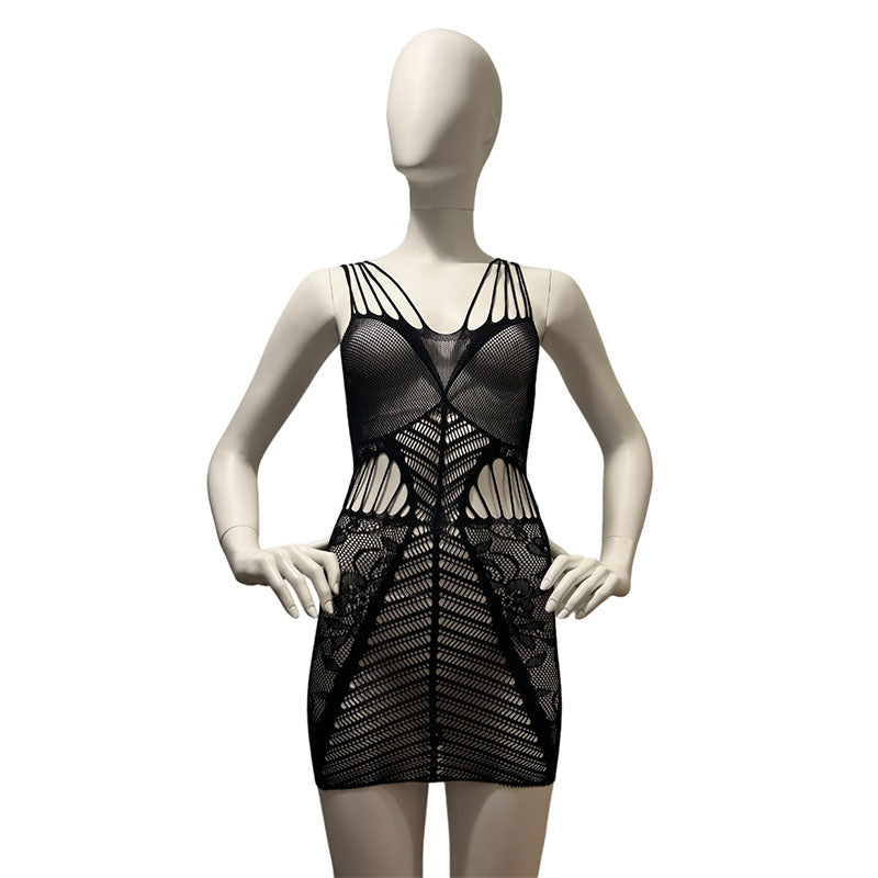 
                      
                        Music Legs Cutout Net Micro Mini Dress
                      
                    