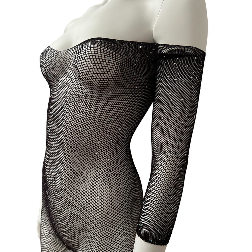 
                      
                        SHINE Long Sleeve Seamless Diamante Fishnet Bodystocking
                      
                    