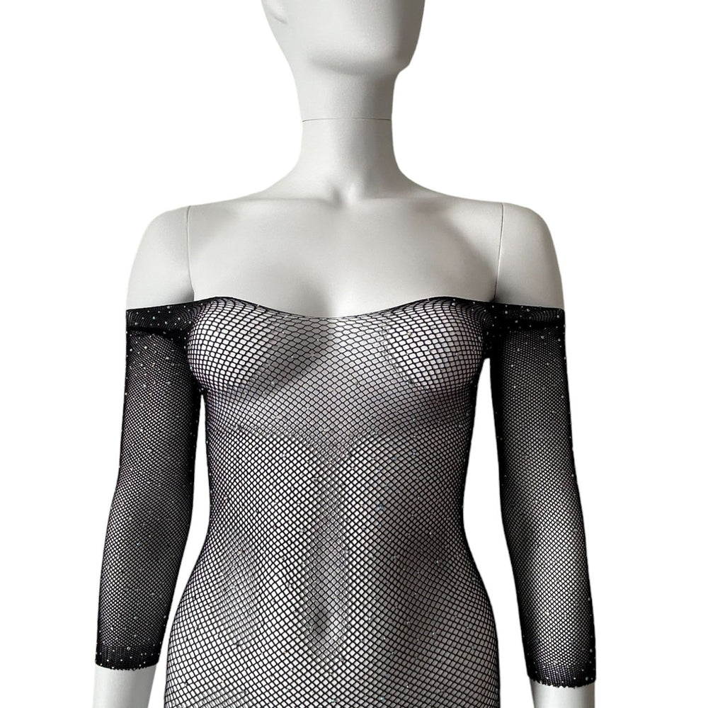 
                      
                        SHINE Long Sleeve Seamless Diamante Fishnet Bodystocking
                      
                    