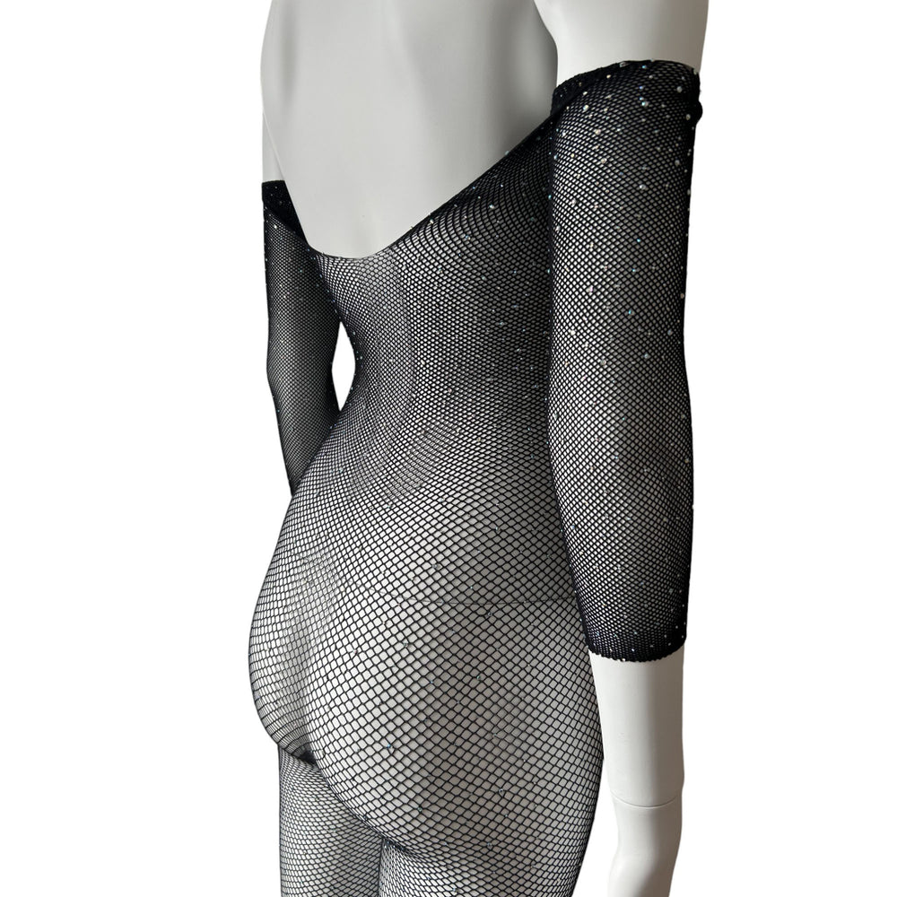 
                      
                        SHINE Long Sleeve Seamless Diamante Fishnet Bodystocking
                      
                    