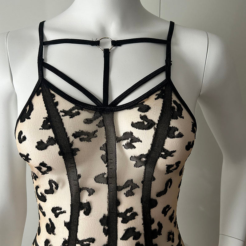 
                      
                        Elegant Moments Sheer Leopard Print Teddy
                      
                    