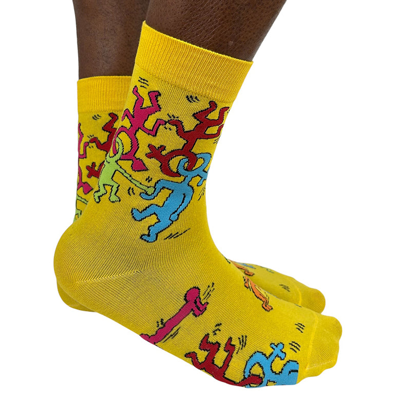 Men's Cotton Blend Funny Figures Crew Socks