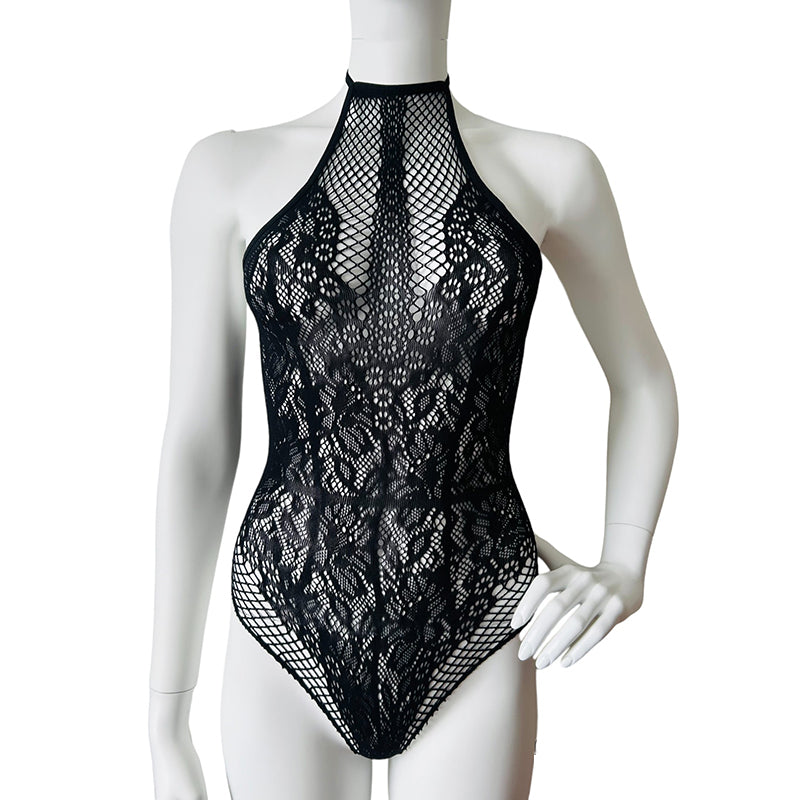 
                      
                        VENUS Black Lace Halter Neck Bodysuit
                      
                    