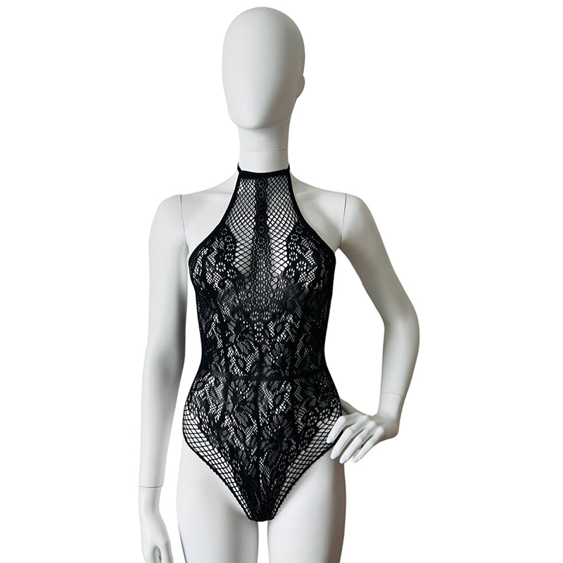 
                      
                        VENUS Black Lace Halter Neck Bodysuit
                      
                    