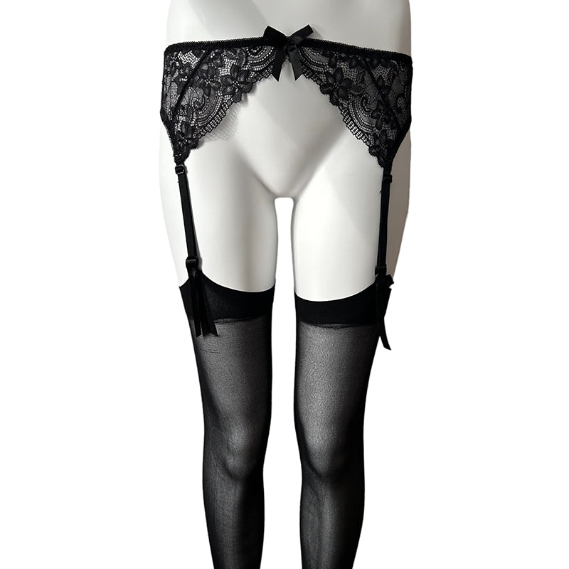 
                      
                        Mandy Mystery Lace Suspender Belt & Stocking Set
                      
                    