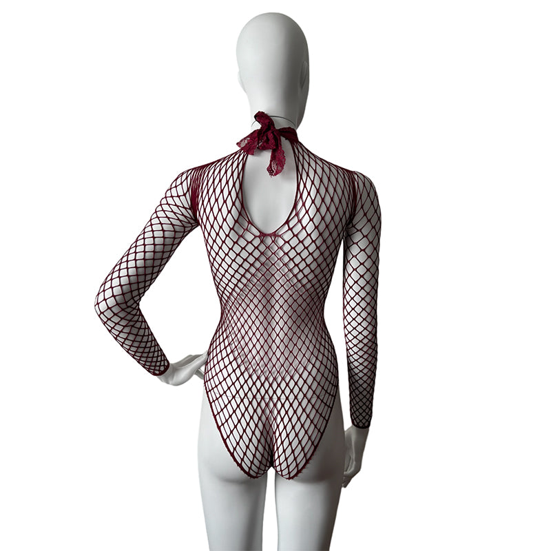 
                      
                        NEFERTITI Diamante Bodysuit In Fishnet And Lace
                      
                    