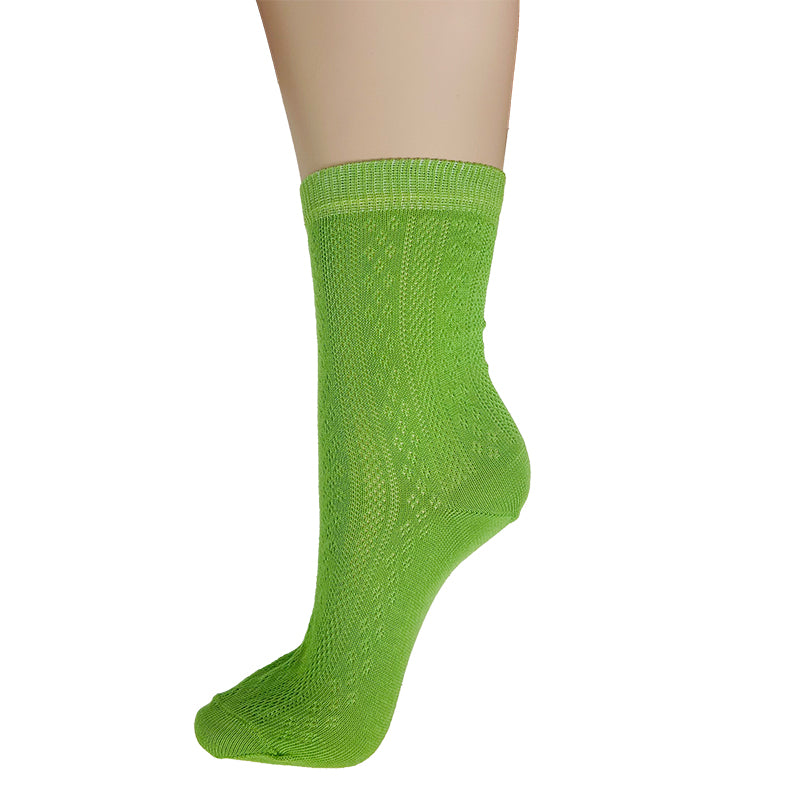 Cotton Blend Wide Cuff Pereline Ankle Socks