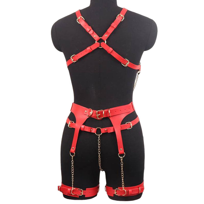 
                      
                        RELENT 3 Piece Vegan Leather & Chain Harness Set|S-L
                      
                    