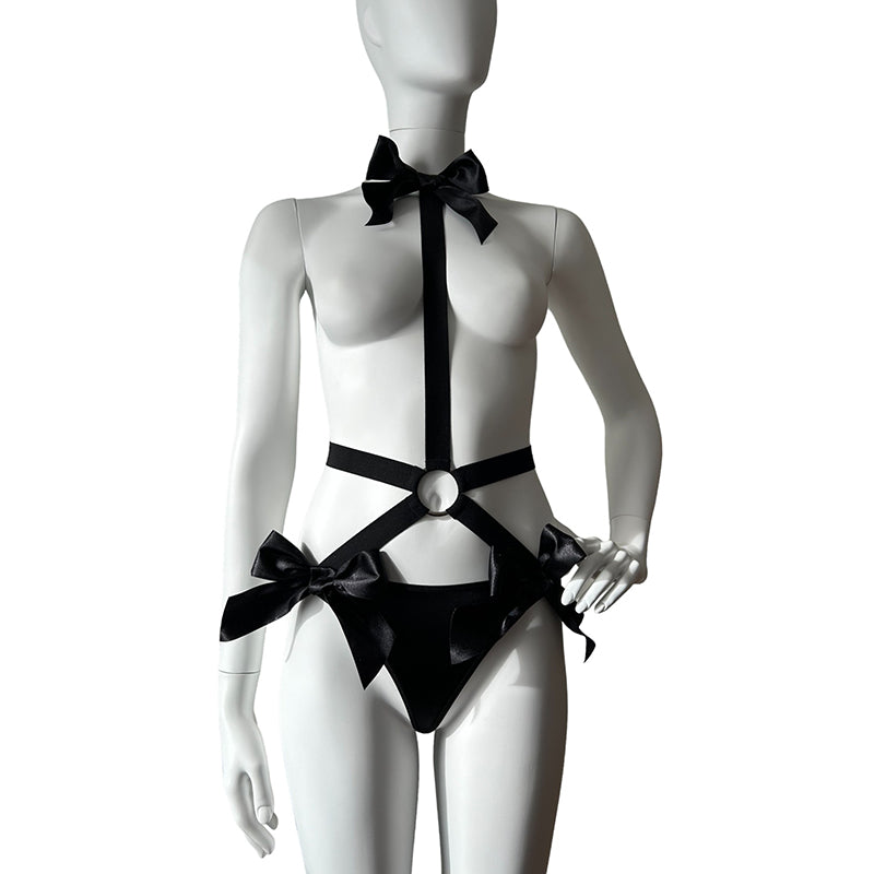 
                      
                        COCKTAIL Satin Straps And Bow Ouvert Bodysuit
                      
                    