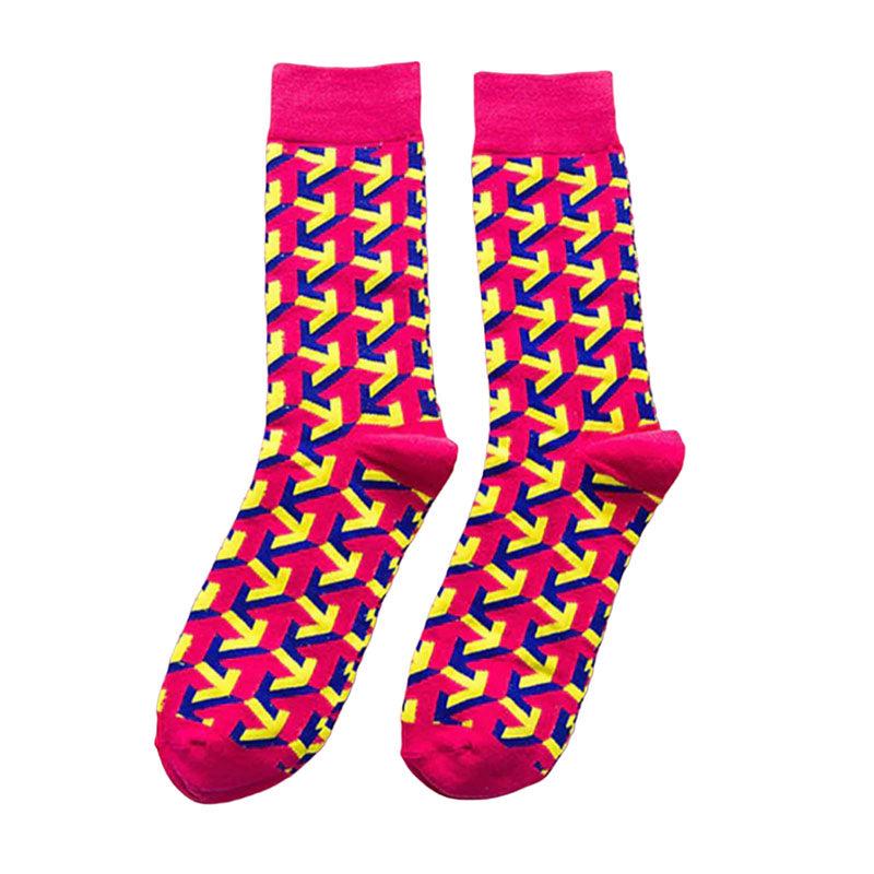 Men's Cotton Blend Arrow Print Crew Socks