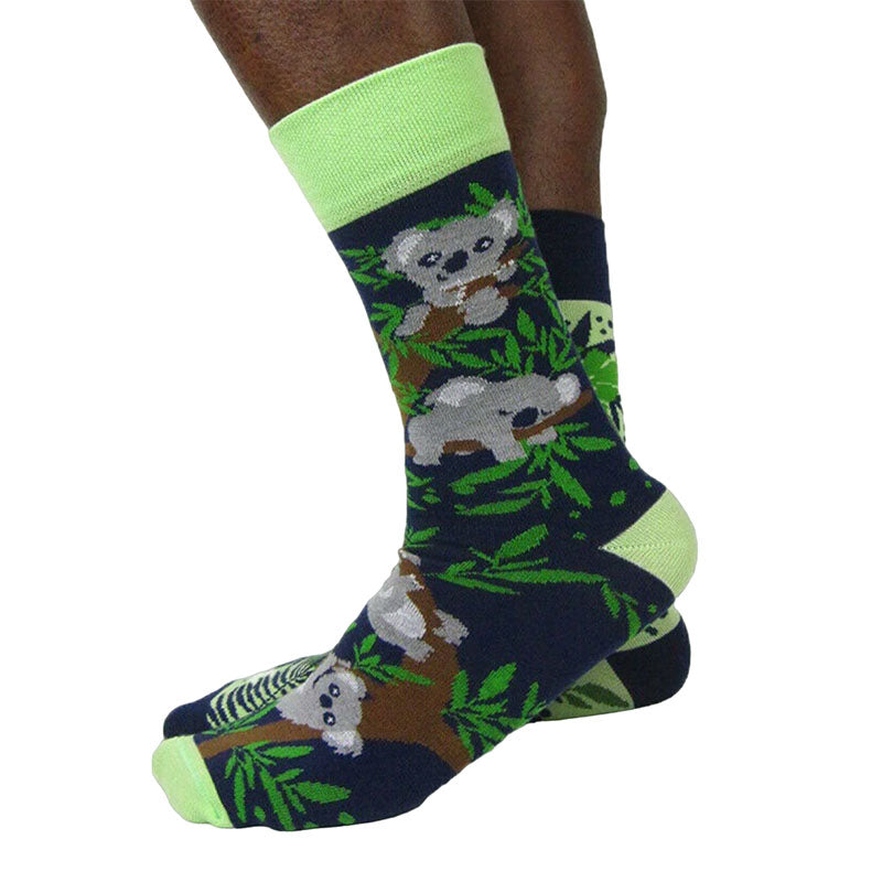 Spox Sox Cotton Blend Mismatch Socks With Koala Print