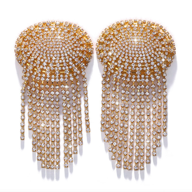 
                      
                        Round Diamante Nipple Covers With Dangling Fringe
                      
                    