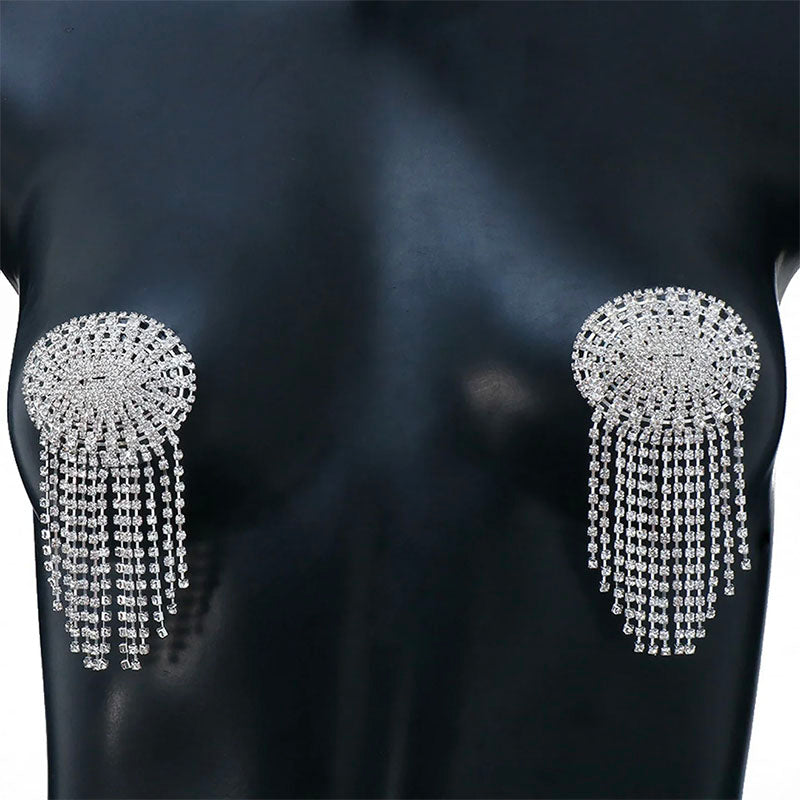 
                      
                        Round Diamante Nipple Covers With Dangling Fringe
                      
                    