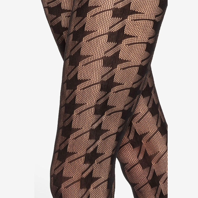 Gatta Runway Houndstooth 20 Denier Sheer Mesh Tights