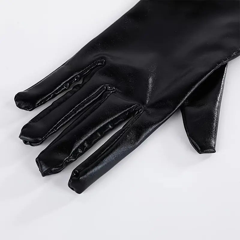 
                      
                        Long Wet Look Opera Gloves
                      
                    