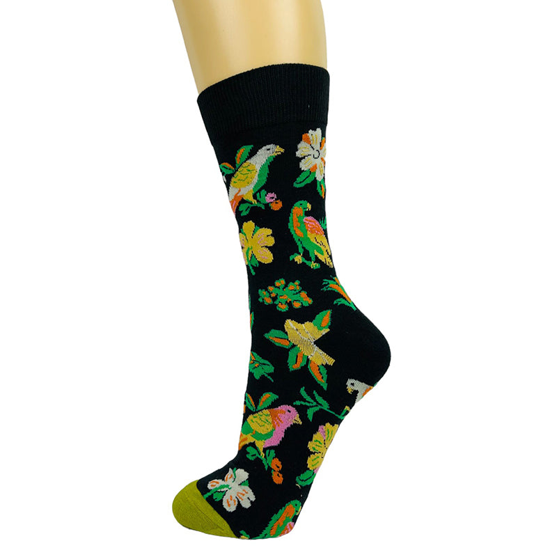 Flirt Cotton Blend Bird & Flower Socks