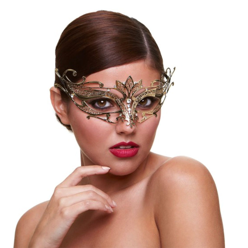 
                      
                        Artisian Filiagree Enamelled Metal Mask With Crystal Accents
                      
                    