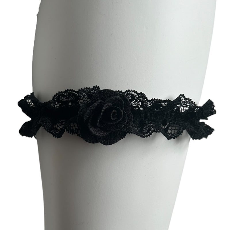 
                      
                        Black Bridal Wedding Garter With Rose Bud Detail
                      
                    