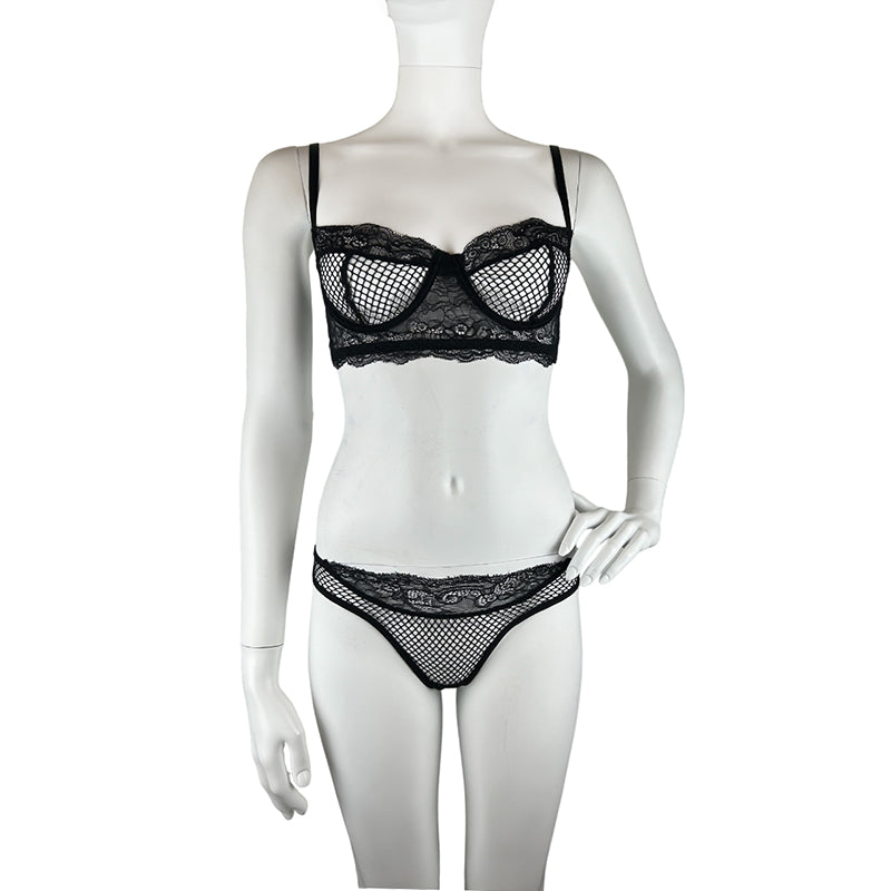 Forplay 2 Piece Fishnet Bra & Panty Set