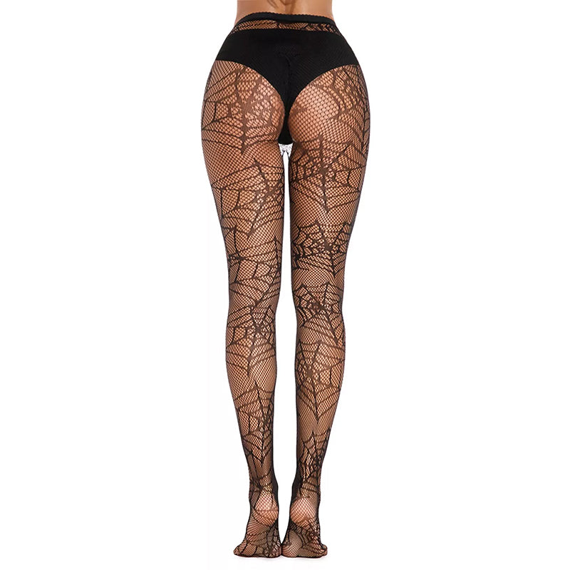 Soft Stretch Seamless Fishnet Cobweb Pattern Tights