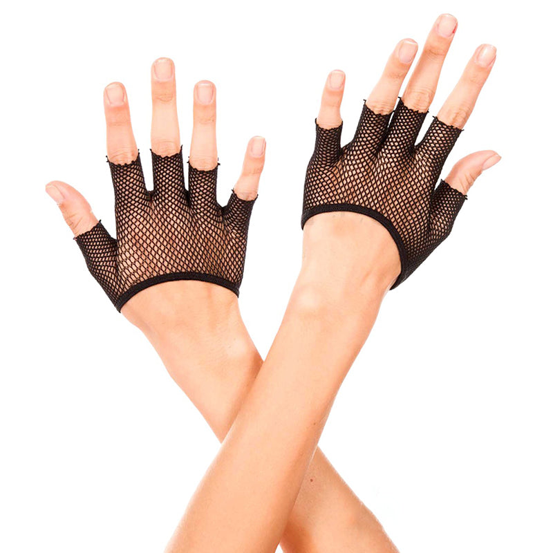 Music Legs Soft Stretch Cropped Fishnet Gloves