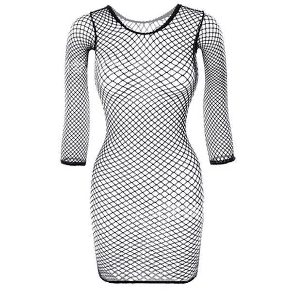 LUCID Long Sleeve Diamond Net Mini Dress