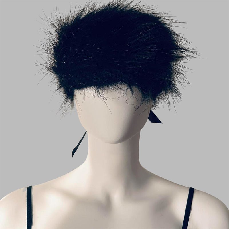 Faux Fur Satin Tie Blindfold