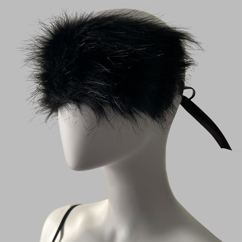 Faux Fur Satin Tie Blindfold