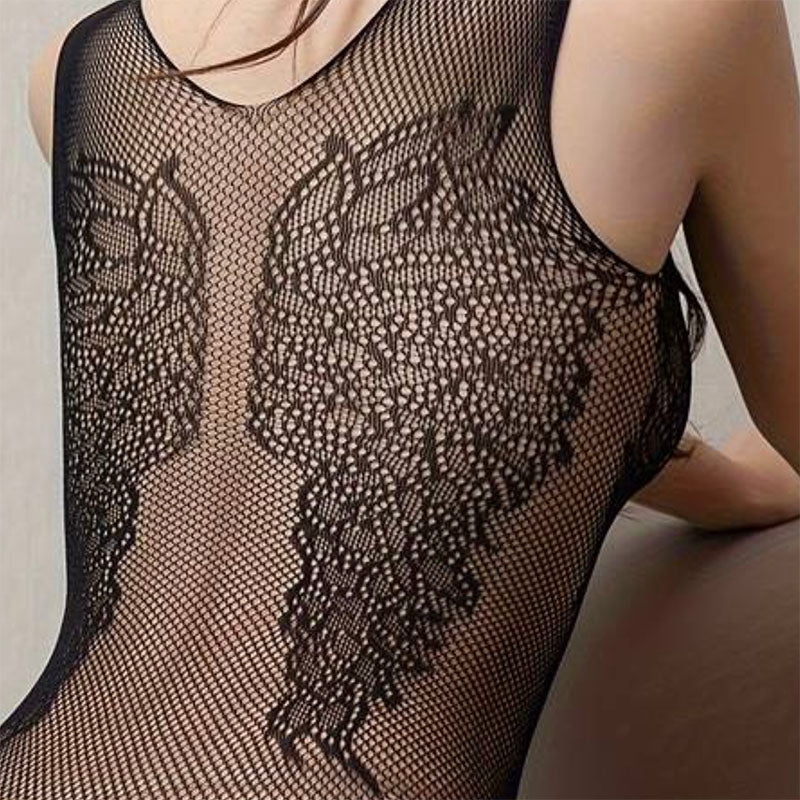 ANGEL Sleeveless Fishnet Crotchless Bodystocking