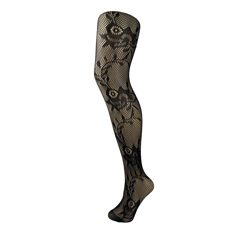 Leggs Of London Floral Print Fishnet Tights