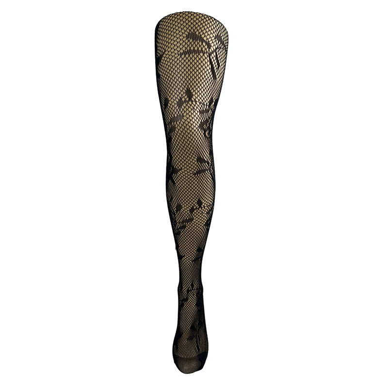 Leggs Of London Floral Print Fishnet Tights