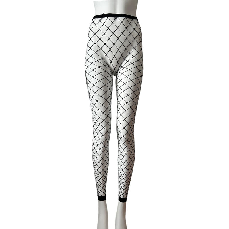 Diamond Net Spandex Footless Leggings