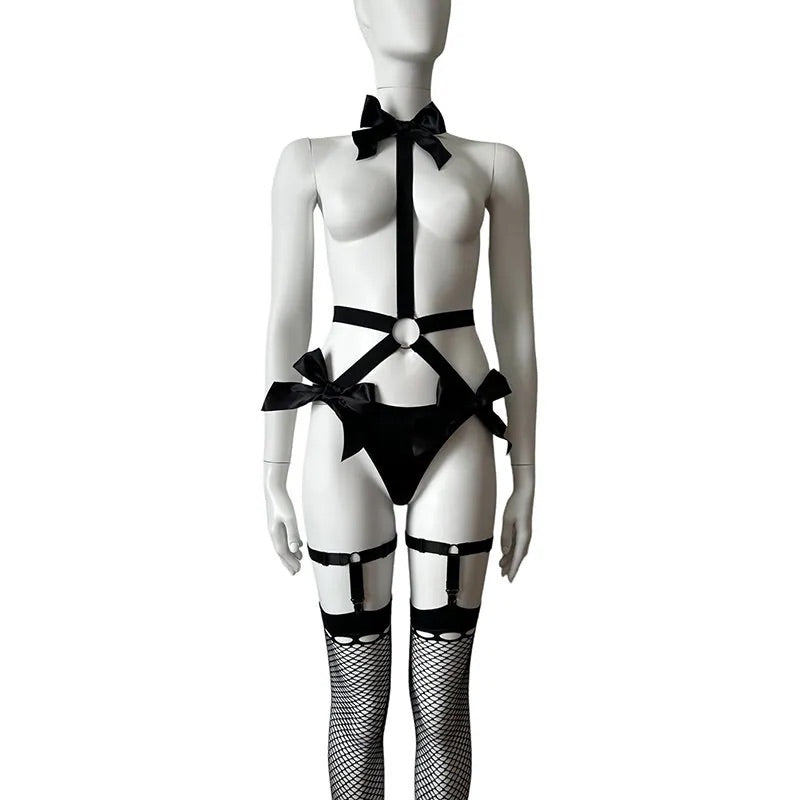 
                      
                        COCKTAIL Satin Straps And Bow Ouvert Bodysuit
                      
                    