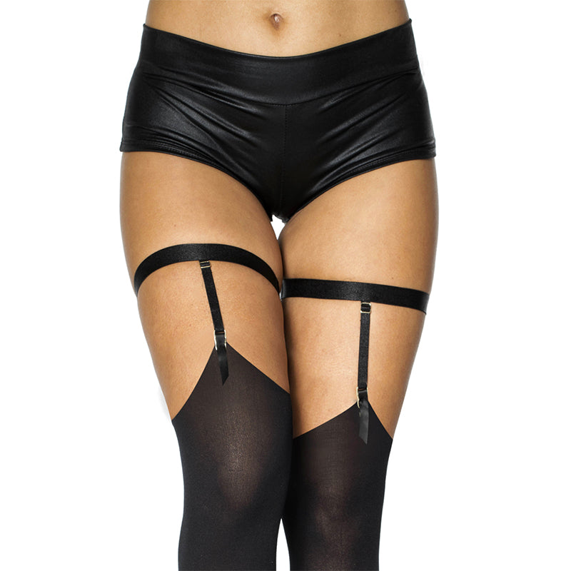 Music Legs Interchangeable Elasticated Black Garters